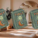 decks of tarot cards in a yoga studio