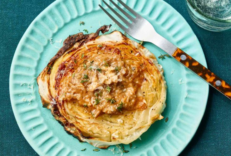 French Onion Cabbage Steaks