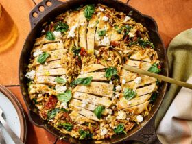 One-Pot Chicken, Spinach & Sun-Dried Tomato Orzo