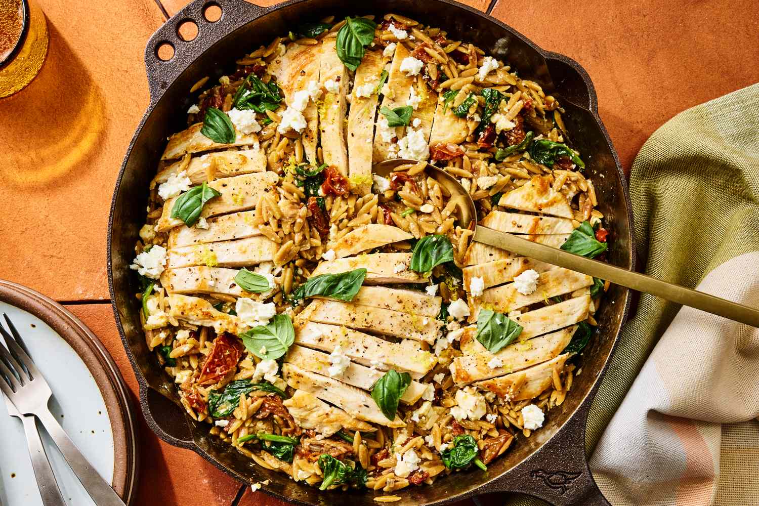 One-Pot Chicken, Spinach & Sun-Dried Tomato Orzo