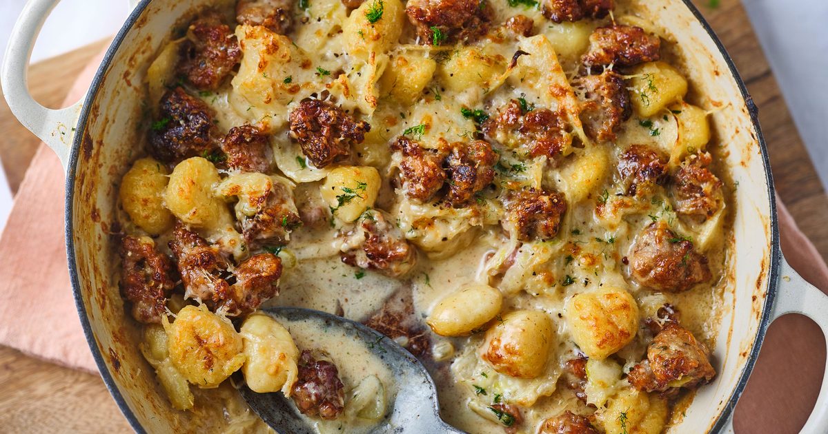 Sausage and fennel gnocchi bake recipe