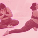 Yoga teacher Taylor Lorenz in Easy Seat and Pigeon Pose, part of her self-love yoga practice