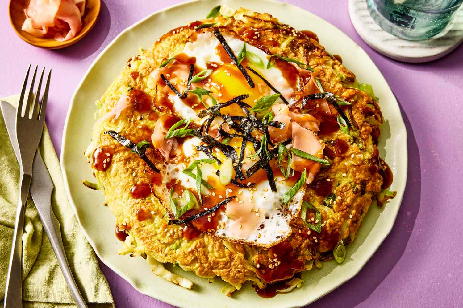 Okonomiyaki with Fried Egg