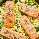 This RD's Go-To Lemony Salmon Orzo Recipe Has 34 Grams Of Protein