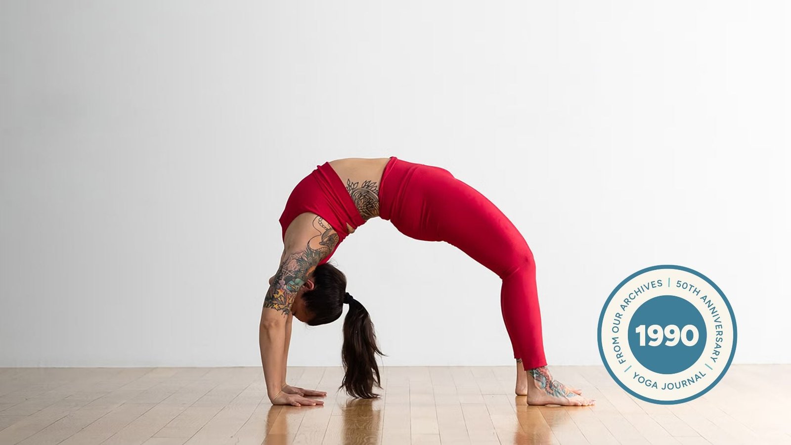 Person practicing Wheel Pose