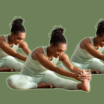 A woman in Head to Knee Pose, one of the best yoga poses for back pain