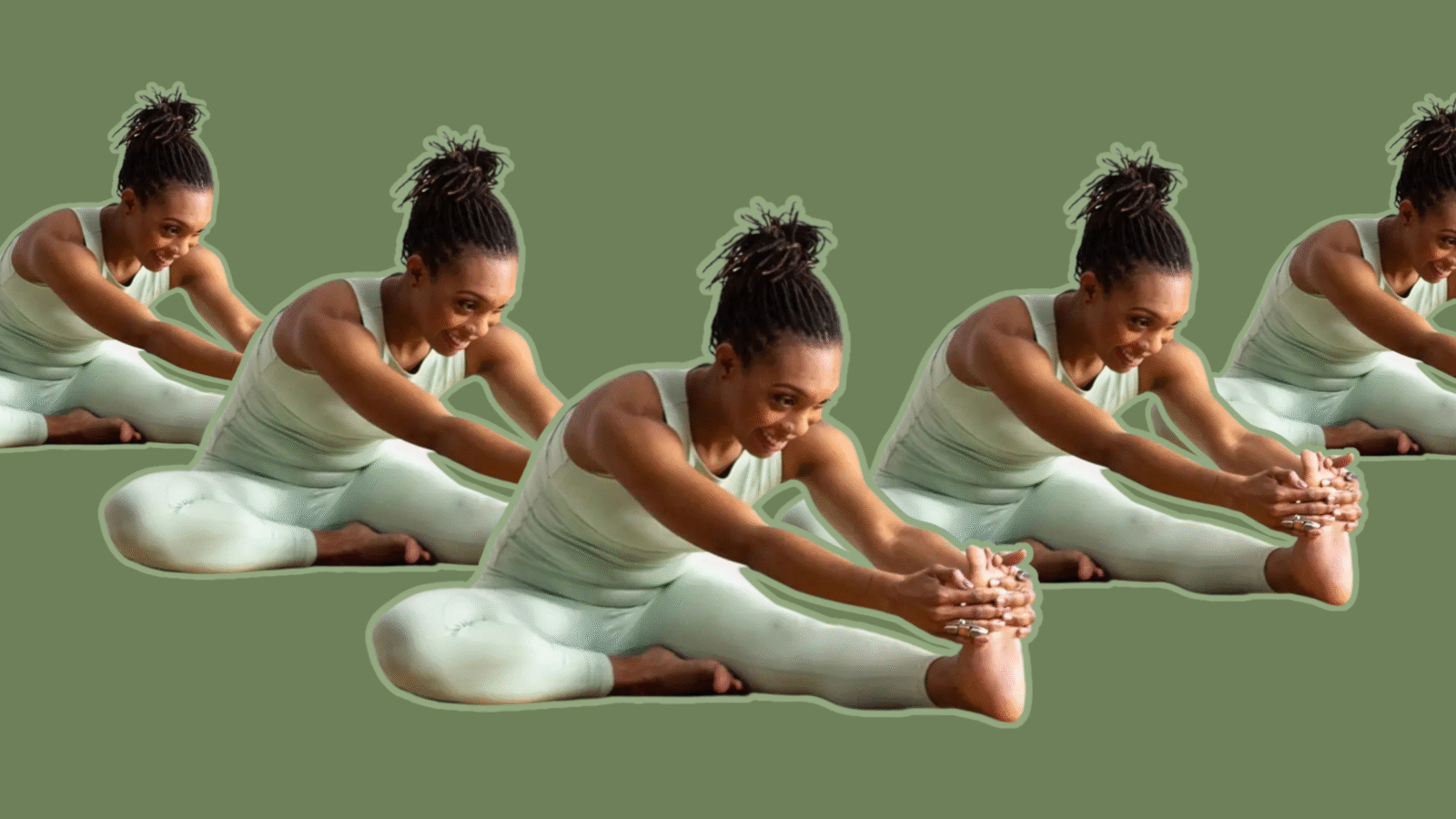 A woman in Head to Knee Pose, one of the best yoga poses for back pain