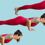 A woman in Chaturanga