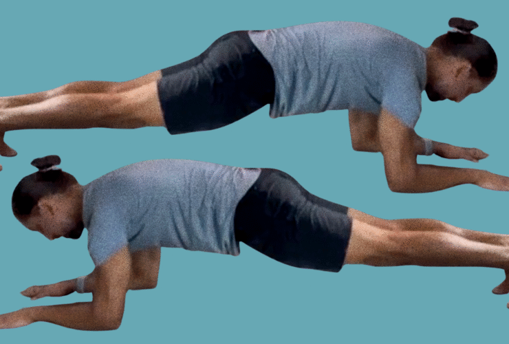 Yoga teacher Jaffer Hussain in Plank Pose, part of his yoga for core strength practice