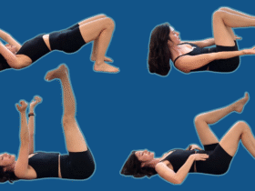 Yoga teacher Michelle Martone doing a series of core strengthening exercises