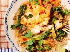 Curried coconut cod