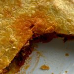 Nigerian red chicken & plantain pie