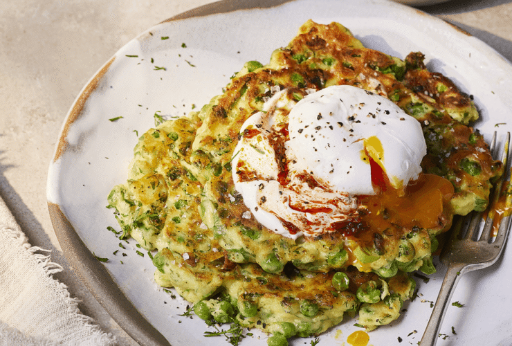 Pea & ricotta fritters