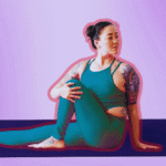 Woman practicing Marichyasana III