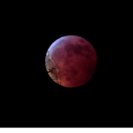 Photo of the blood Moon or the total lunar eclipse and full Moon in Virgo with a zodiac chart for the sign of Virgo overlaying the red Moon
