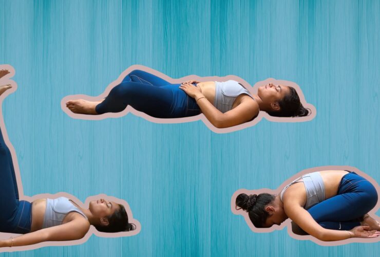 Woman practicing yoga poses for mental focus.