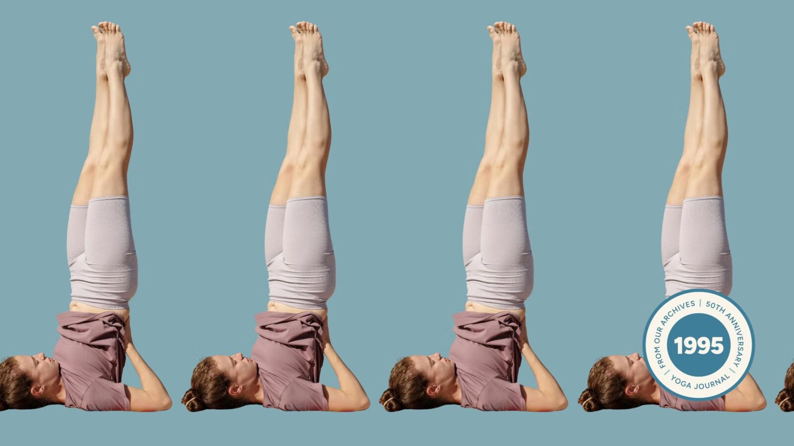 A woman in Shoulderstand