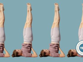 A woman in Shoulderstand