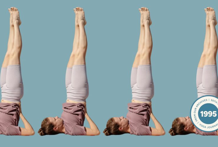 A woman in Shoulderstand