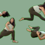 yoga teacher Michelle Martone demonstrating a series of hip openers