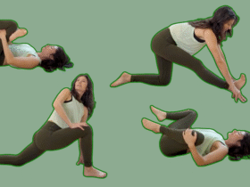 yoga teacher Michelle Martone demonstrating a series of hip openers