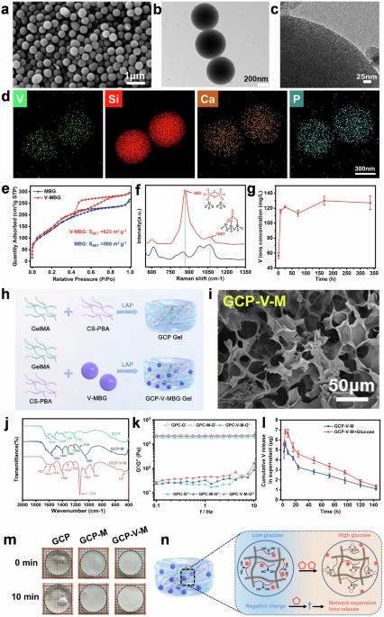 Macrophage metabolic reprogramming by vanadium released from glucose-responsive bio-gel accelerates diabetic wound repair