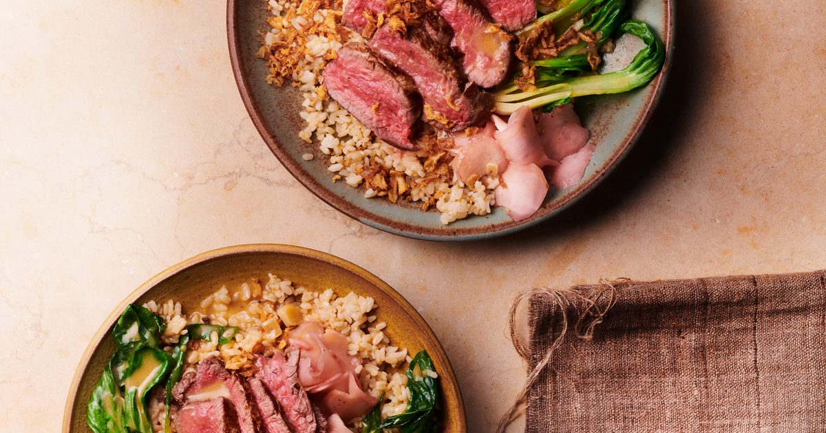 Miso steak rice bowls recipe