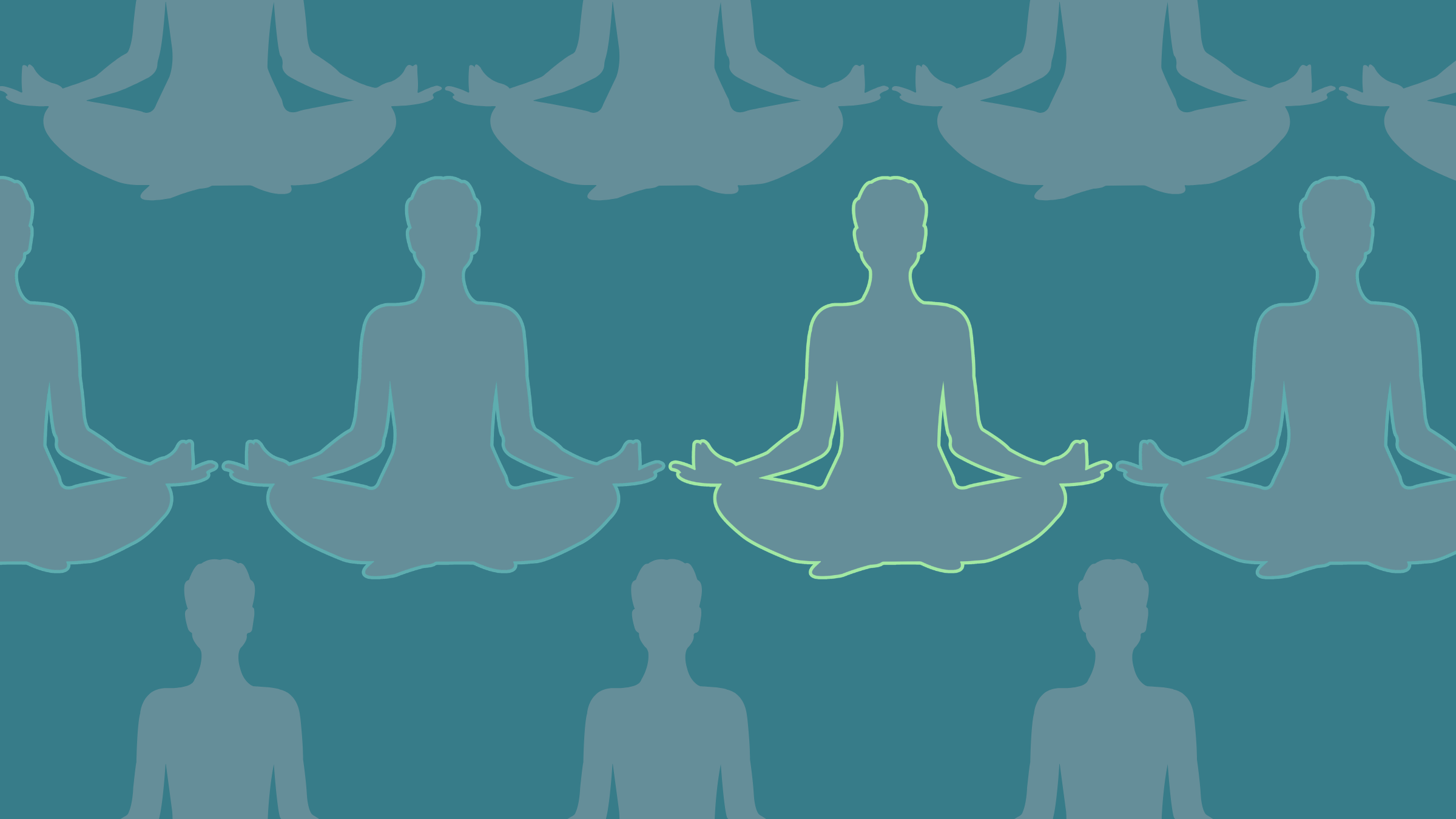 An illustration of a figure meditating