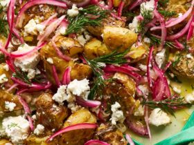 This smashed potato and feta platter is the ultimate spring entertaining recipe