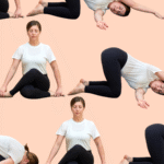 Yoga teacher Katie McGrath in a series in yin yoga poses