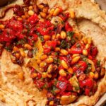 Harissa, roasted pepper & candied pine nut hummus recipe