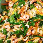 Hot & sour prawn rice noodle salad with green beans & mango recipe