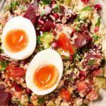Jewelled beetroot & hummus grain bowls