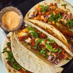 Red Thai curry crispy chicken tacos