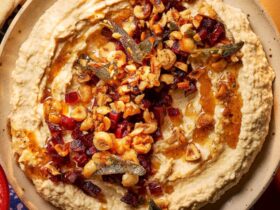 Sizzled brown butter, beetroot & sage hummus recipe