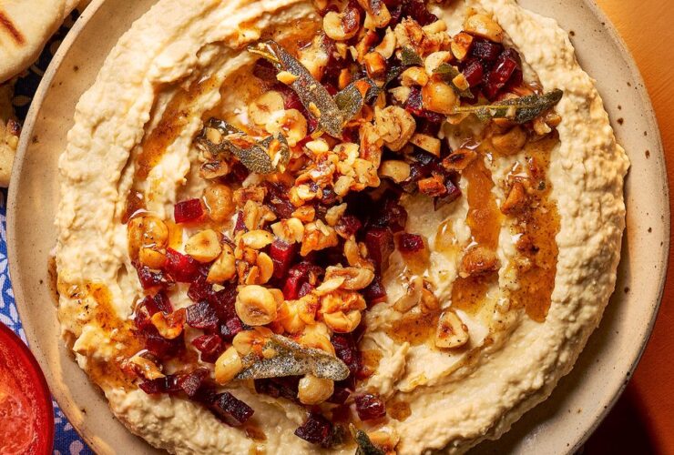 Sizzled brown butter, beetroot & sage hummus recipe